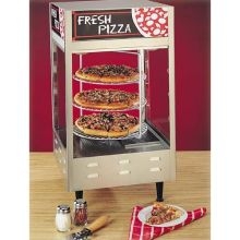 Nemco Rotating 3 Tier Pizza Display Case, 18 1/2 x 18 1/2 x 33 7/8 inch.