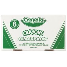 Crayola 8 Colors Crayons Classpack, 800 Per Pack