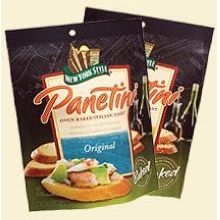 Nonnis New York Style Hole Punch Garlic Panetini Paunches, 4.75 Ounce -- 12 per case.