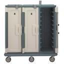 Cambro 3 Door 3 Compartment Tall Profile Meal Delivery Cart, Slate Blue, 14 x 18 inch Tray Size.
