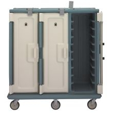 Cambro 3 Door 3 Compartment Tall Profile Meal Delivery Cart, Slate Blue, 14 x 18 inch Tray Size.