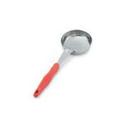 Vollrath One Piece Heavy Duty Color Coded Orange Perforated Round Bowl Spoodle, 14 3/16 inch -- 12 per case.