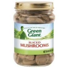 Green Giant Sliced Mushroom Vegetable, 4.5 Ounce Glass Jar -- 12 per case.