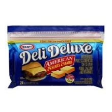 Kraft Deli Deluxe American Sliced Cheese, 8 Ounce -- 12 per case.