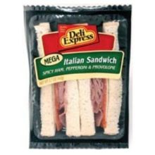 Deli Express Mega Deli Ham Pepperoni and Cheese Sandwich, 5.7 Ounce -- 8 per case.