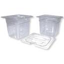 Clear Cambro 1/6 Size Food Pan Cover, Notched -- 6 per case