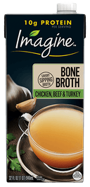Imagine Foods Hearth Chicken Beef and Turkey Bone Broth, 32 Fluid Ounce -- 12 per case.