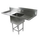 John Boos 16 Gauge Stainless Steel One Bowl Sink with 24 inch Left and Right Drainboard, 69 1/4 x 29 1/2 inch.