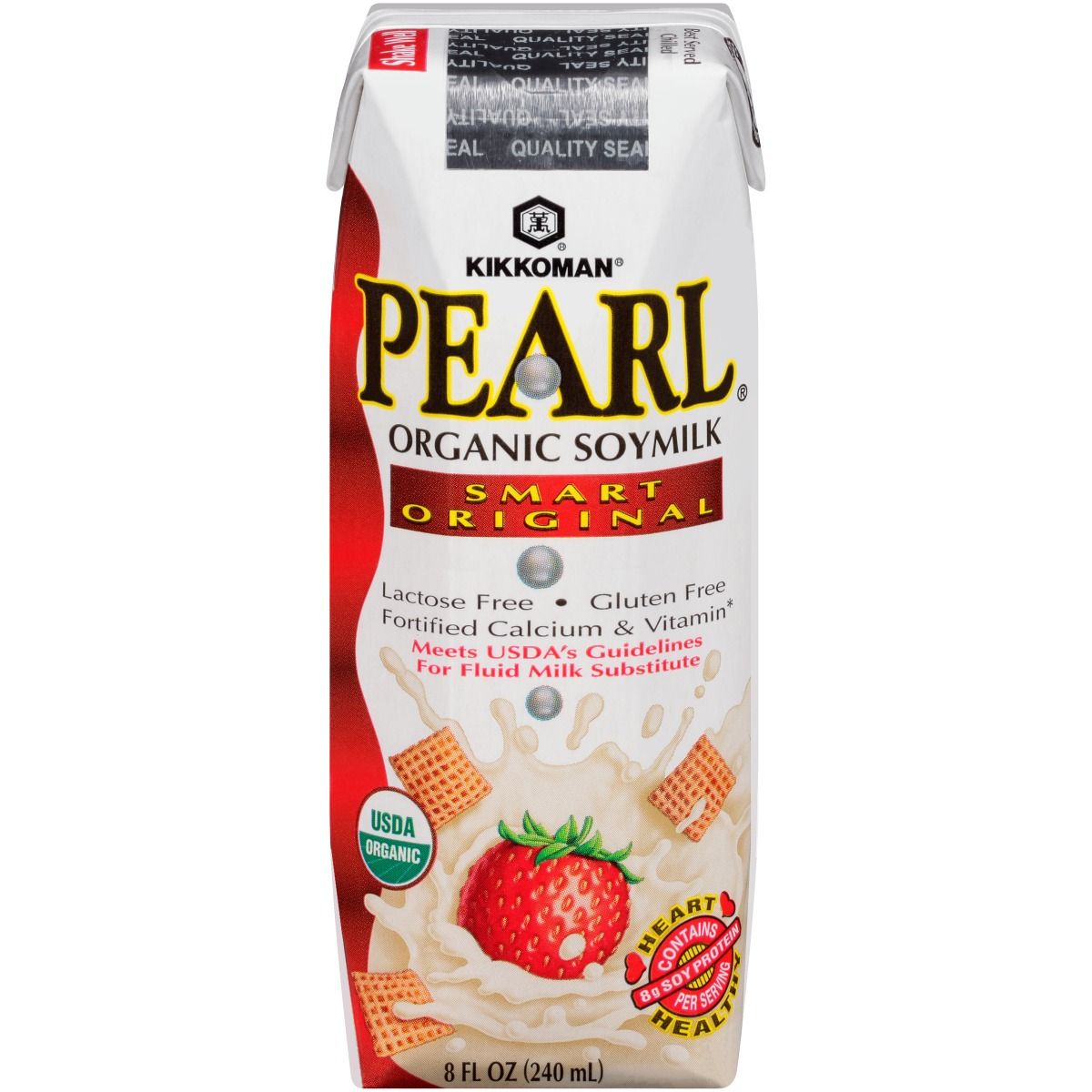 Kikkoman Pearl Organic Smart Original Soymilk, 8 Fluid Ounce -- 24 Per Case