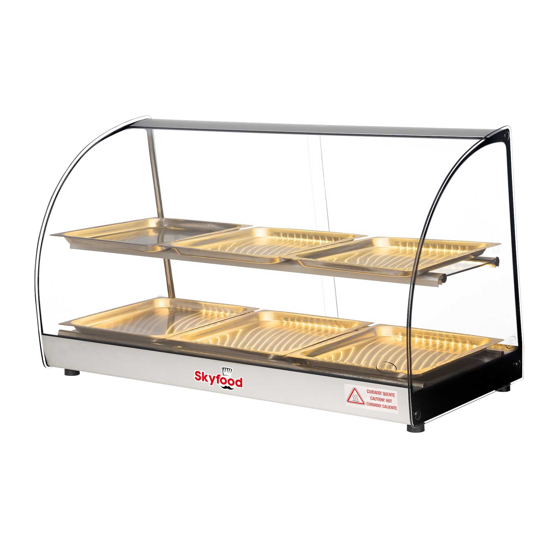 Skyfood Countertop Food Warmer Display Case With Two Shelves, 33 X 17 3/4 X 19 3/4 Inch