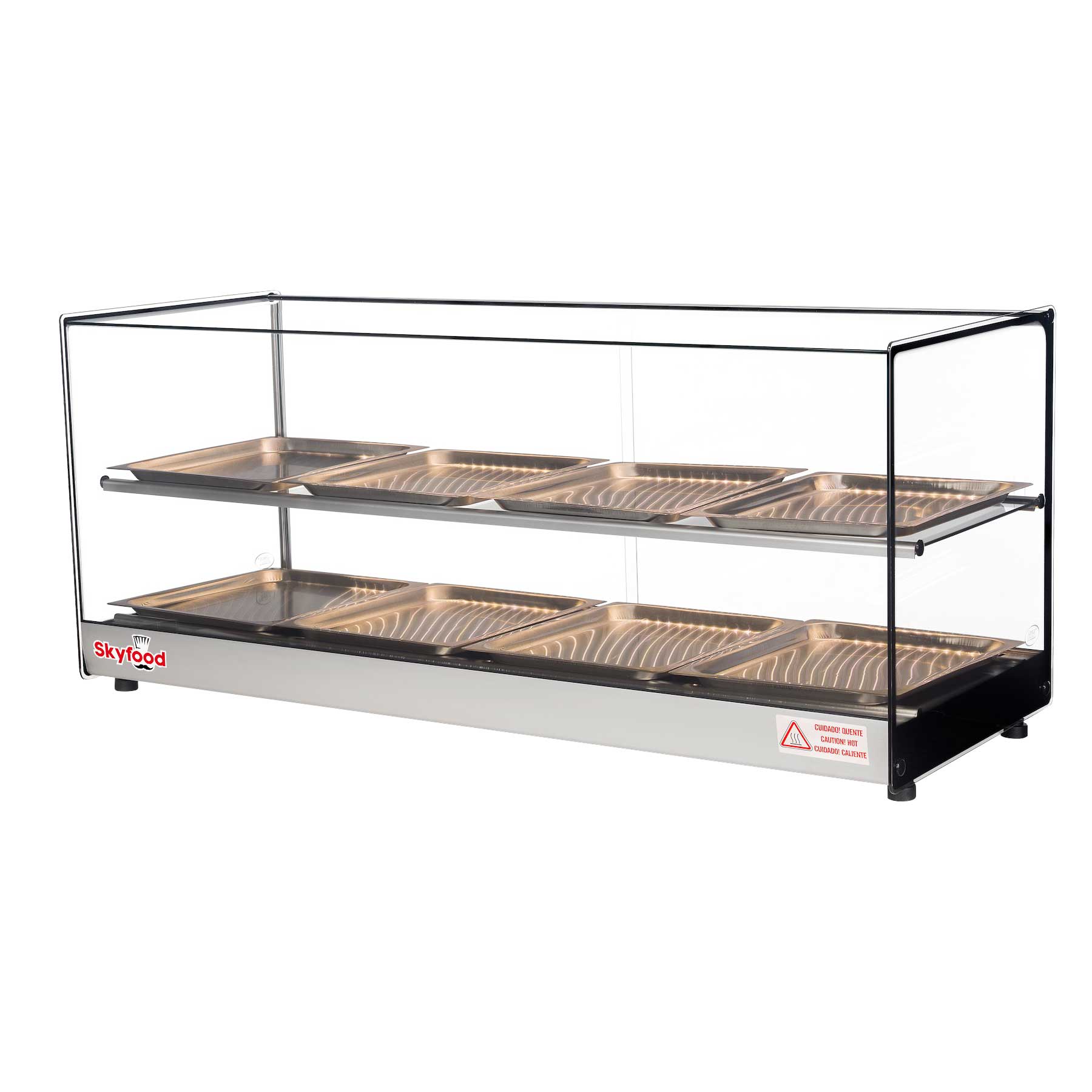 Skyfood Countertop Food Warmer Display Case with Two Shelves, 43 5/16 x 17 3/4 x 19 3/4 inch