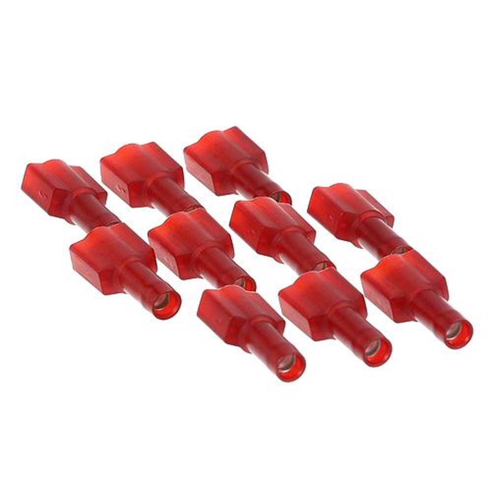 AllPoints ALL851068 22-18 Gauge 1/4 inch Tab Red Male Disconnect, 10 count