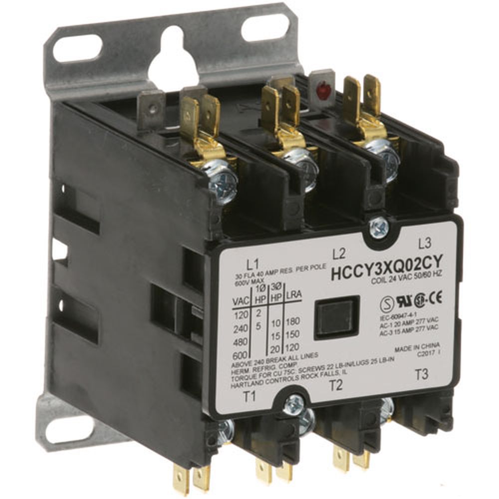 Hobart HOB00-087713-066-2 Hartland 30/40 Amp 24 Volt 3 Pole Contactor
