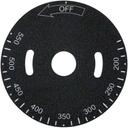 Hobart Black Aluminum 200-550F Temperature Dial Plate for Hobart Part Number 00-498037-0000A