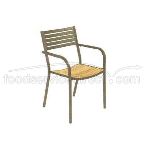 Emu Antique Bronze Segno Outdoor Stacking Armchair, Steel Slat Pattern Seat And Back, Square Tubular Steel Frame, 33 X 20.5 X 20.5 Inch -- 4 Per Case