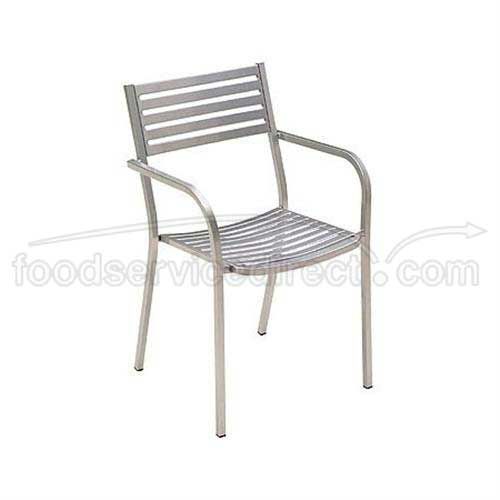 Emu Antique Iron Segno Outdoor Stacking Armchair, Steel Slat Pattern Seat And Back, Square Tubular Steel Frame, 33 X 20.5 X 20.5 Inch -- 4 Per Case