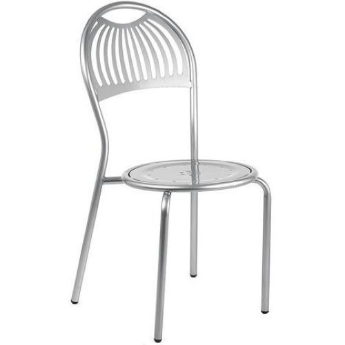 Emu Black Coupole Outdoor Stacking Chair, Metal With Design Pattern Back And Beechwood Seat, Tubular Steel Frame, 35 X 18.5 X 21 Inch -- 4 Per Case