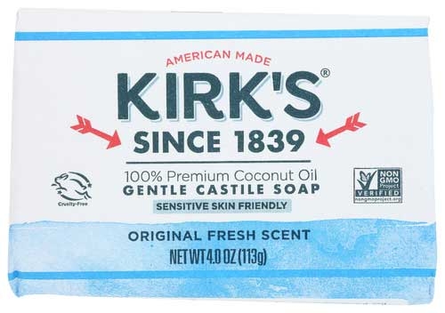 Kirks Original Fresh Scent Gentle Castile Bar Soap, 4 Ounce