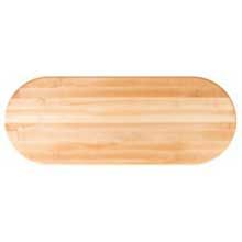 John Boos Tuff Var Finish Hard Maple Oval Butcher Block Top, 60 X 42 X 1.5 Inch