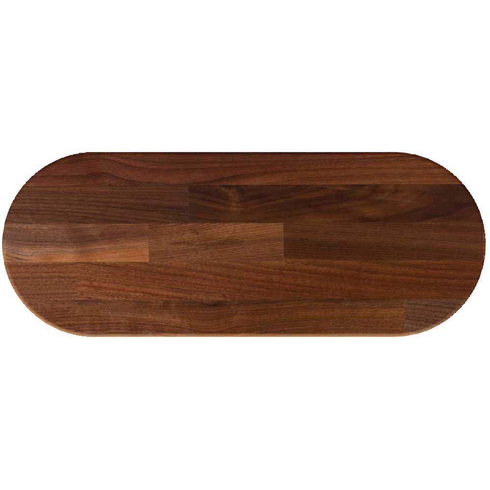 John Boos Tuff Var Finish Blended Walnut Oval Butcher Block Top, 60 x 42 x 1 1/2 inch.