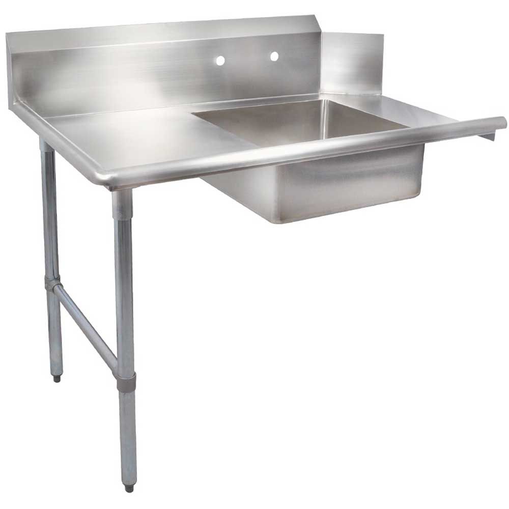 John Boos 16 Gauge Stainless Steel Soiled Dishtable With Left Leg, 132 Inch