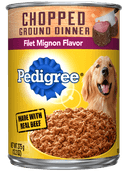 Pedigree Chopped Ground Dinner Filet Mignon Flavor Wet Dog Food, 13.2 Ounce -- 12 per case.