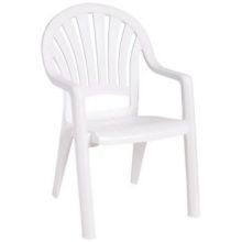 Grosfillex Pacific White Fanback Stacking Armchair -- 4 Per Case