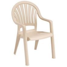 Grosfillex Pacific Sandstone Fanback Stacking Armchair -- 4 Per Case
