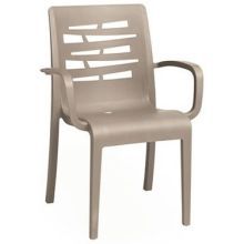 Grosfillex Essenza Taupe Stacking Armchair -- 16 Per Case