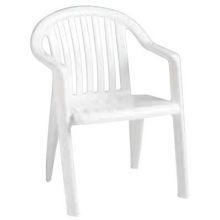 Grosfillex Miami Bistro White Lowback Armchair -- 4 Per Case
