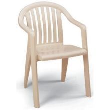 Grosfillex Miami Bistro Sandstone Lowback Armchair -- 4 Per Case