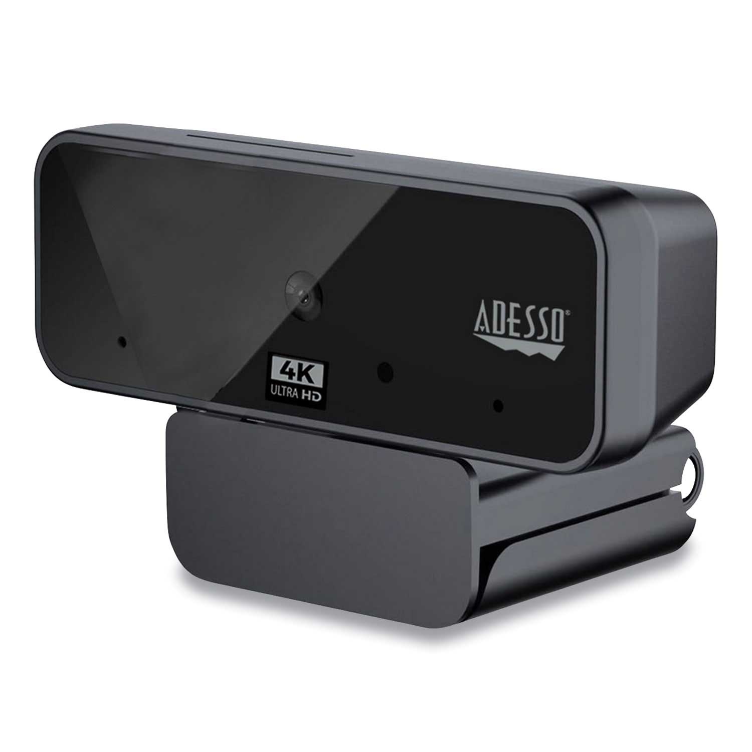 Adesso CyberTrack Black H6 4K USB Fixed Focus Webcam with Microphone, 3840 Pixels x 2160 Pixels