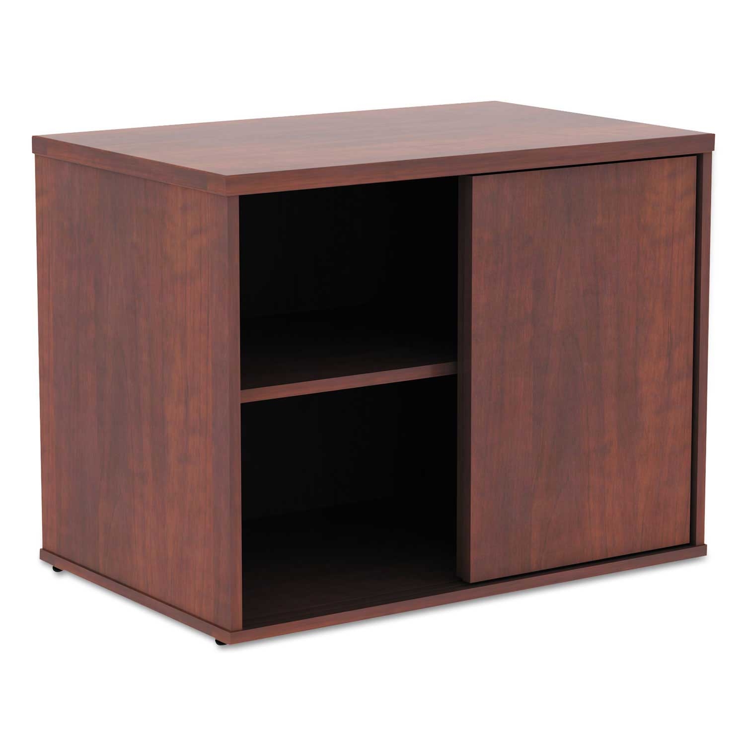 Alera Medium Cherry Open Office Low Storage Cabinet Credenza, 29 1/2 x 19 1/8 x 22 7/8 inch