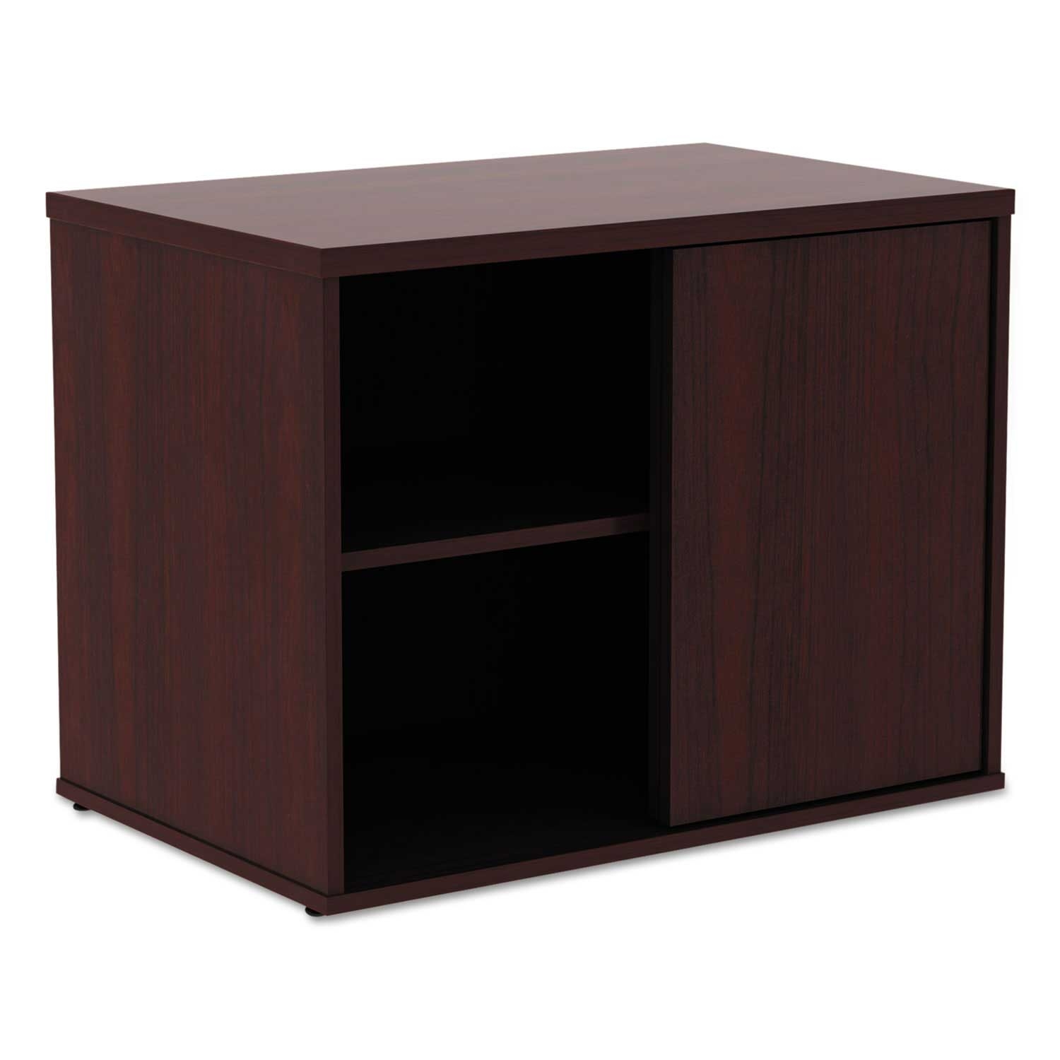 Alera Mahogany Open Office Low Storage Cabinet Credenza, 29 1/2 x 19 1/8 x 22 7/8 inch