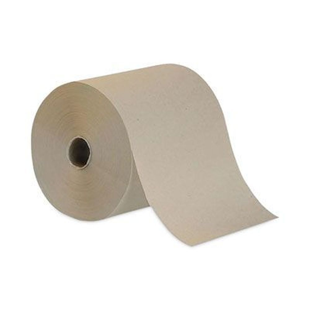 Baseline Brown 1-ply Paper Hardwound Towels, 800 Feet -- 6 Rolls Per Case