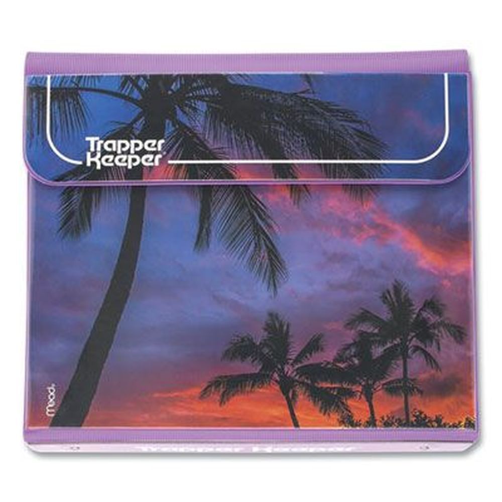 Mead Palm Trees 1 Inch Capacity Trapper Keeper 3-ring Pocket Binder, 11.25 X 12.19 Inch