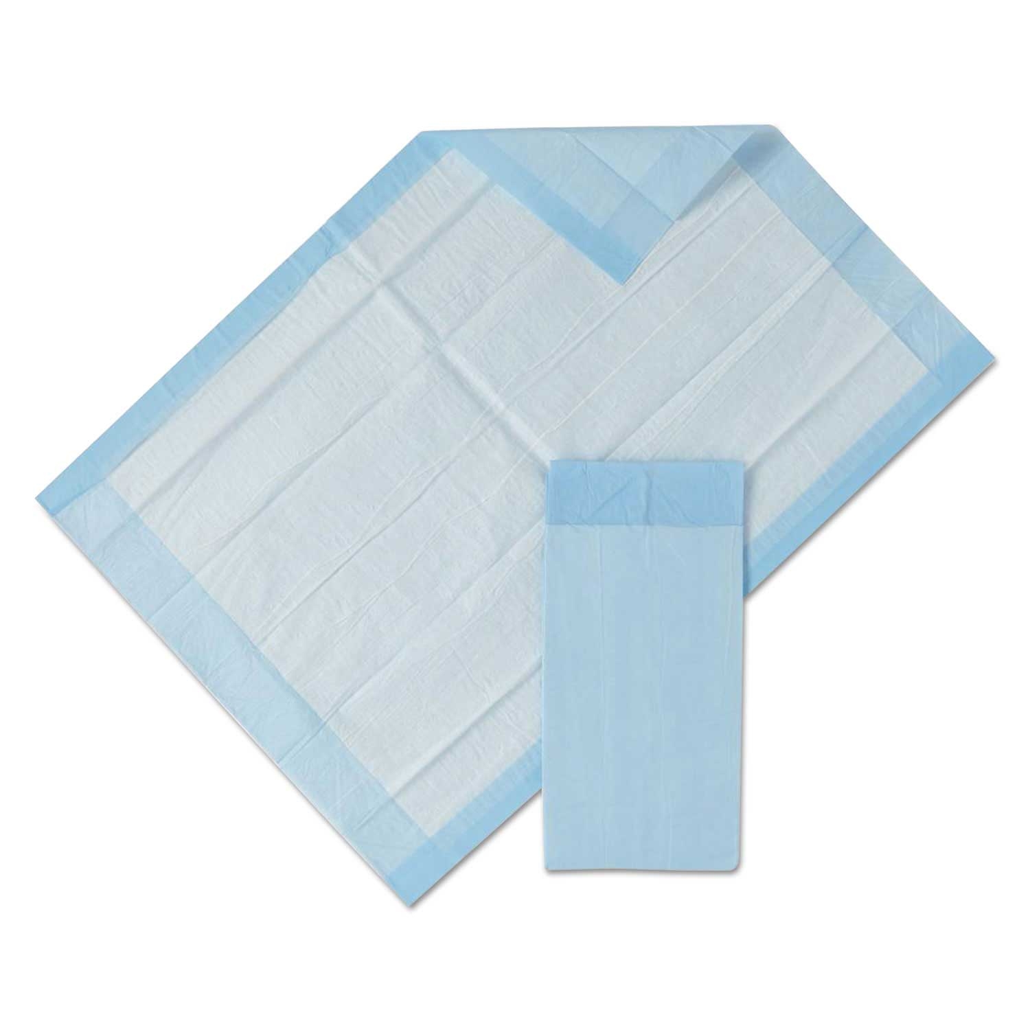 Medline Blue / White Protection Plus Disposable Underpads, 23 x 36 inch - 25 per pack -- 6 packs per case