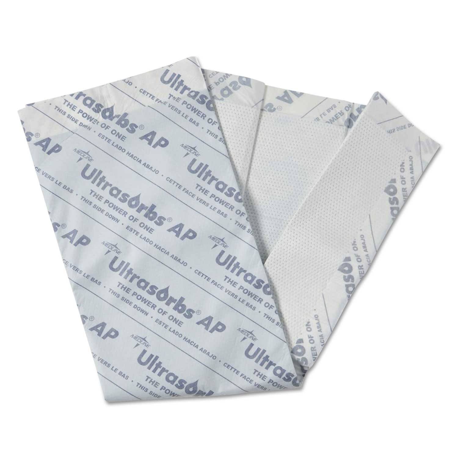 Medline White Ultrasorbs AP Underpad, 31 x 36 inch - 10 per pack -- 4 packs per case