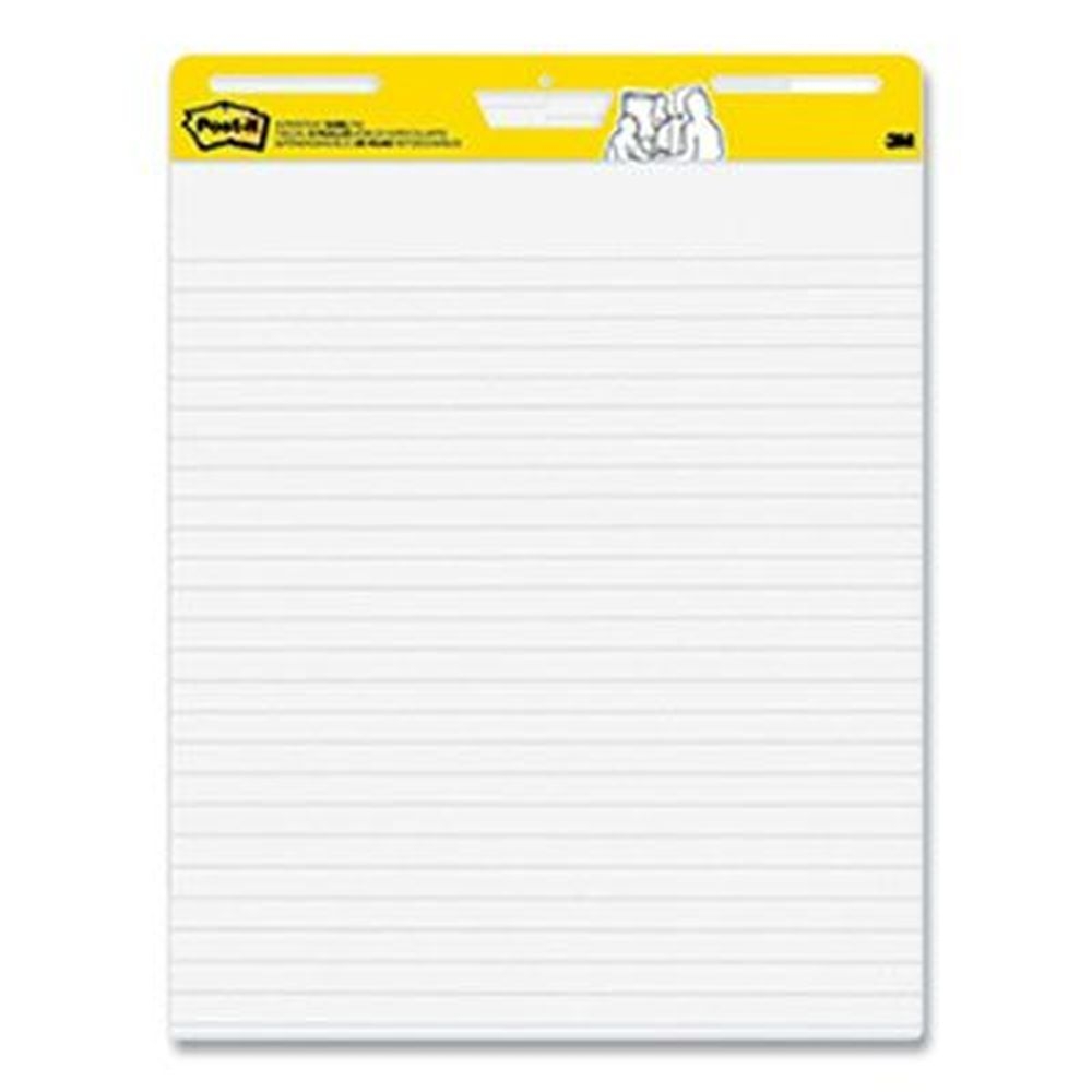 Post-it Easel Pads Super Sticky White Wide Ruled Vertical-Orientation Self-Stick Easel Pad - 30 Sheets per Pad -- 6 pads per pack