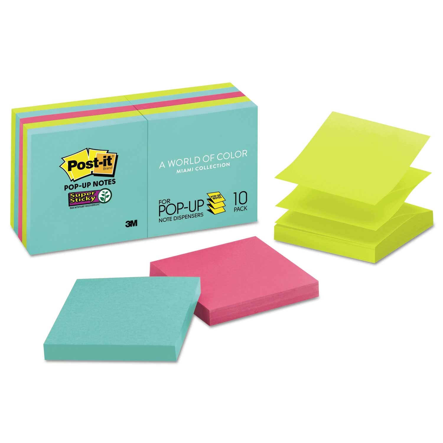 Post it Pop Up Miami 90 Sheets Note Refill, 3 x3 inch -- 10 per case