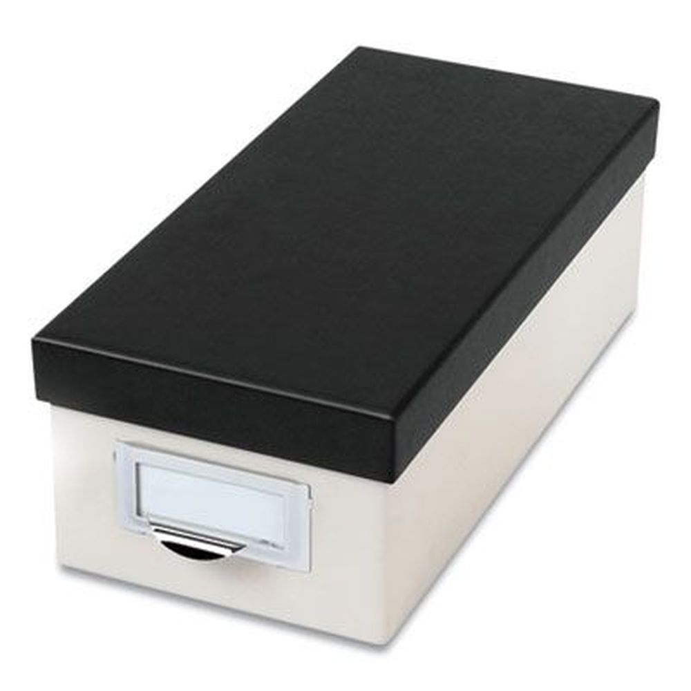 Oxford Pressboard Marble White/Black Index Card Storage Box - Holds 1000 3 x 5 Cards