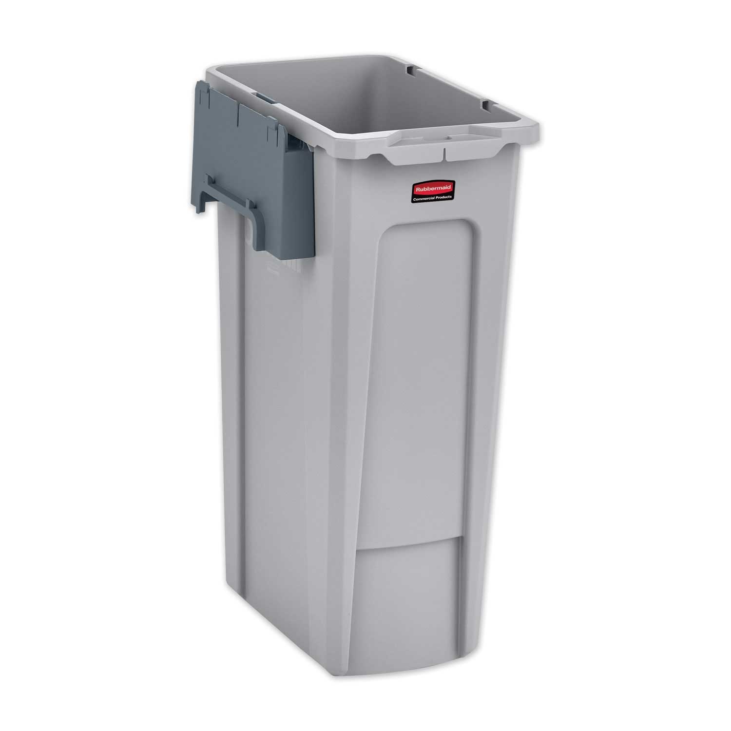 Rubbermaid Commercial Slim Jim Gray Recycling Station Kit, 23 Gallon Capacity