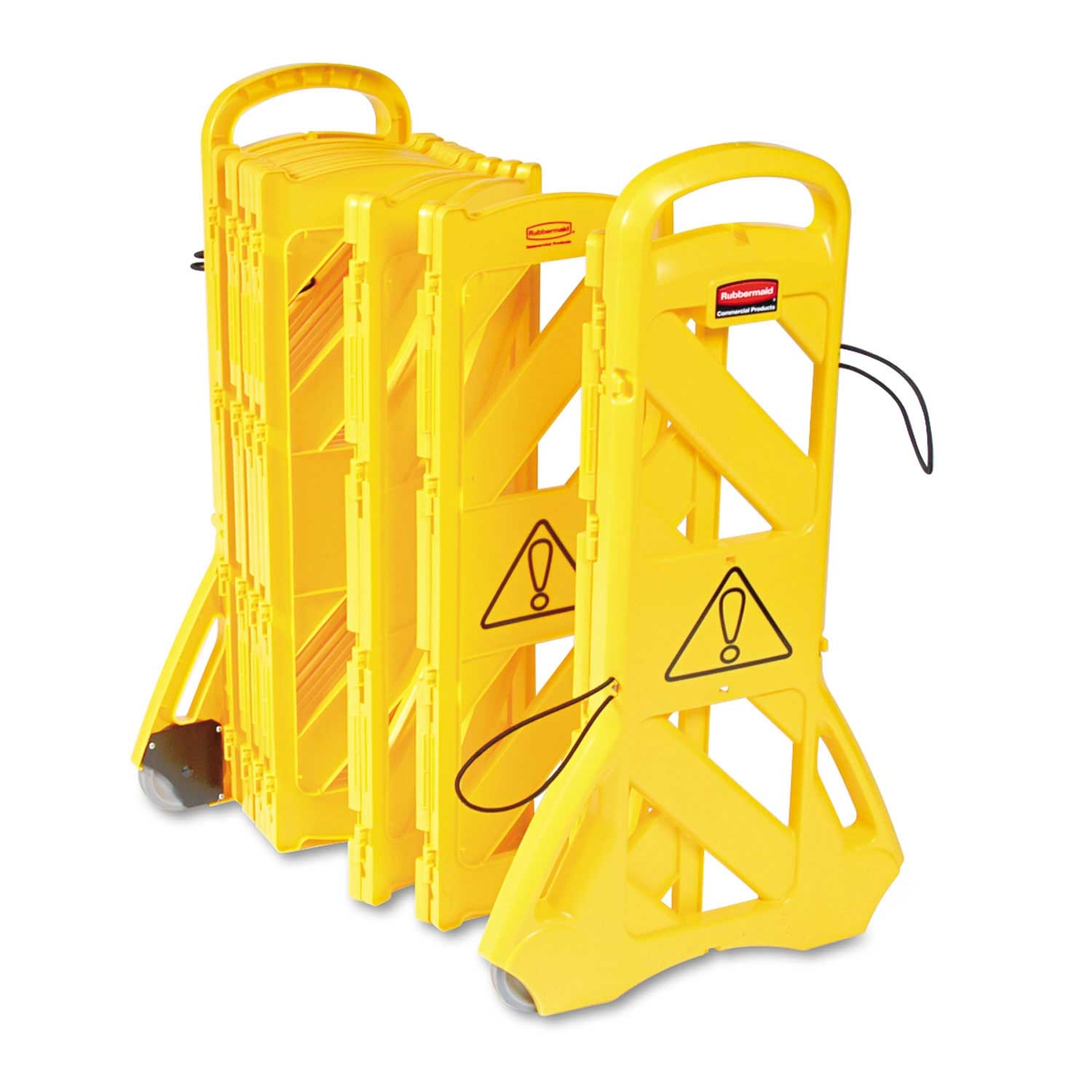 Rubbermaid Commercial Yellow Plastic Portable Mobile Safety Barrier, 13 Feet x 40 inch