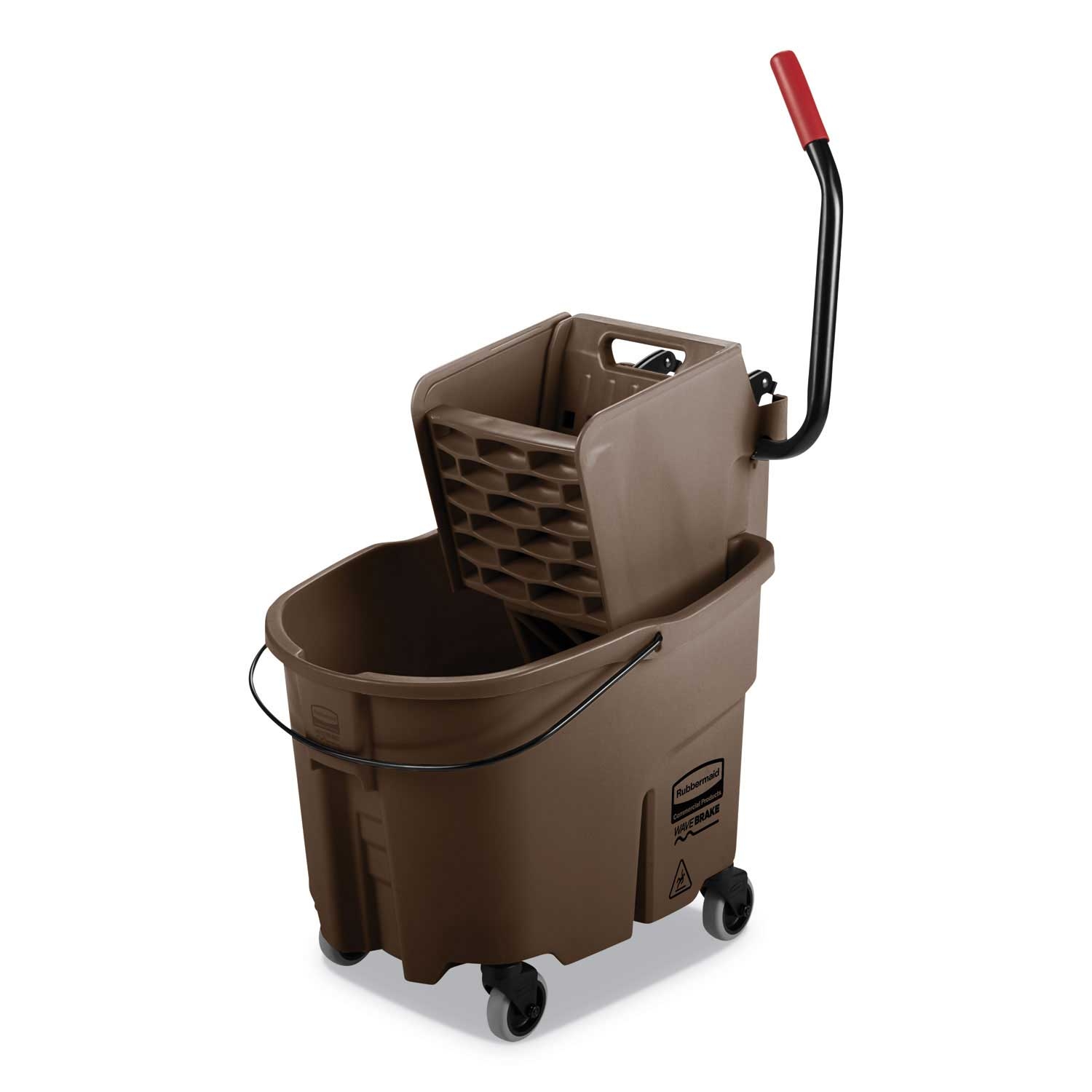Rubbermaid Commercial Brown Plastic Side Press WaveBrake 2.0 Bucket Wringer Combo, 35 Quart