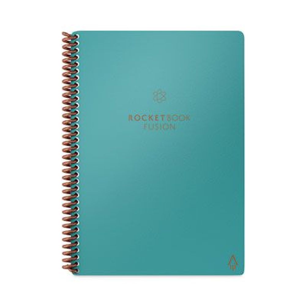 Rocketbook Seven Assorted Page Formats 21 Sheets Fusion Smart Notebook With Teal Cover, 8.8 X 6 Inch Sheet
