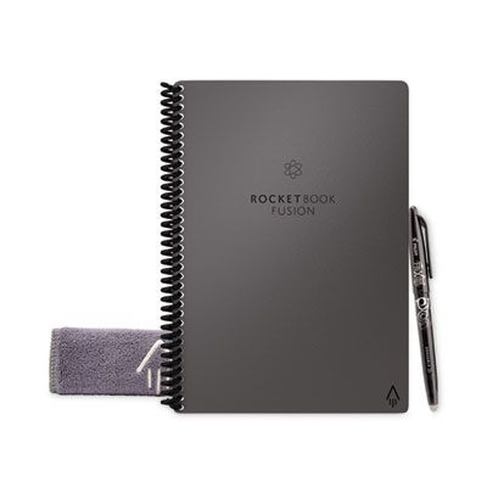Rocketbook Seven Assorted Page Formats 21 Sheets Fusion Smart Notebook With Gray Cover, 8.8 X 6 Inch Sheet