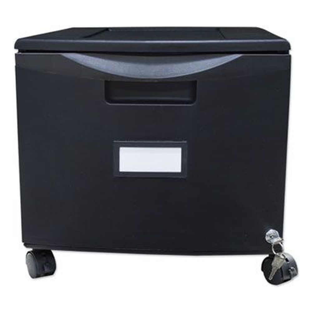 Storex Black Single Drawer Mobile Filing Cabinet, 4.75 x 18.25 x 12.75 inch