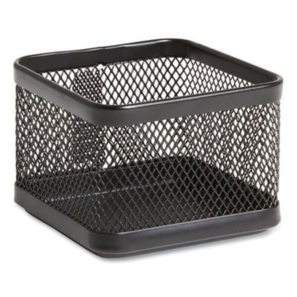 Tru Red Black Small Stackable Wire Mesh Accessory Holder, 3.46 x 3.46 x 2.75 inch