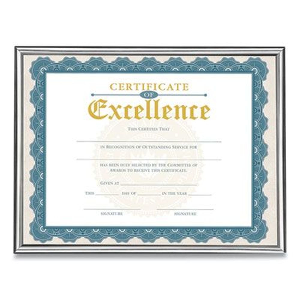 Victory Light Silver U-Channel Document Frame, 8.5 x 11 inch