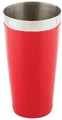 Tablecraft Stainless Steel with Red Vinyl Coating Bar Shaker, 28 Ounce Capacity